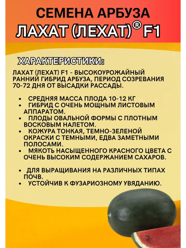 Лехат (Лахат) 1000 штук семена арбуза